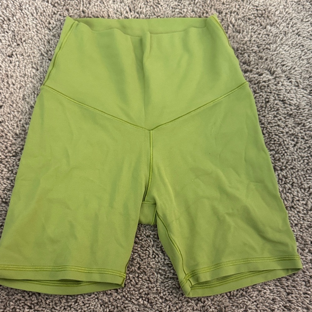 aerie High-Waist Lime Bike Shorts